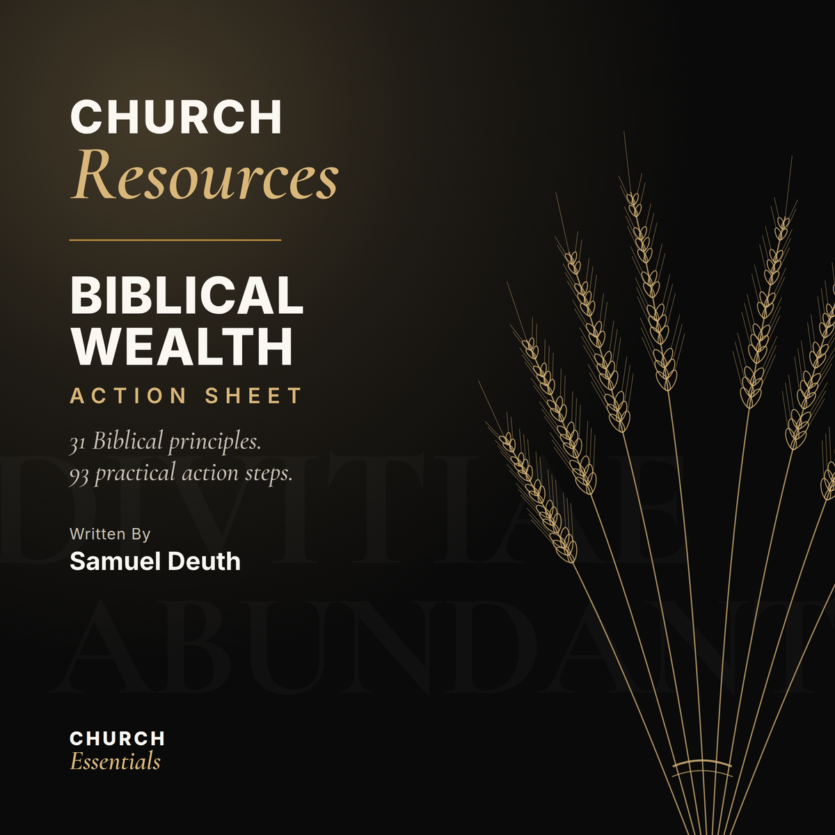 Biblical Wealth Action Sheet: 31 Principles, 93 Action Steps (Free PDF Download)