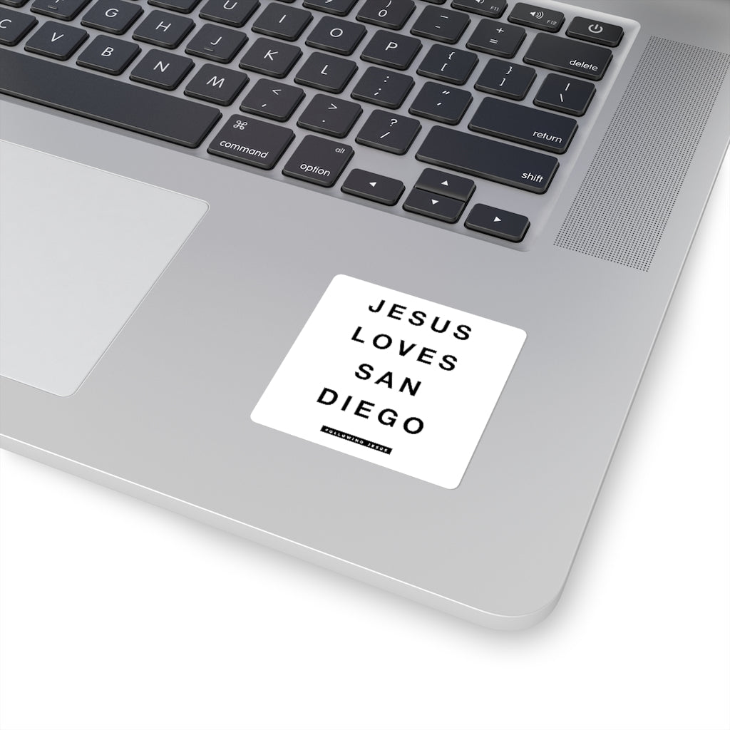Jesus Loves San Diego - Square Stickers
