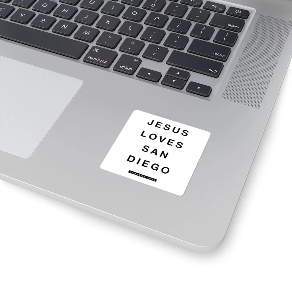 Jesus Loves San Diego - Square Stickers Printify