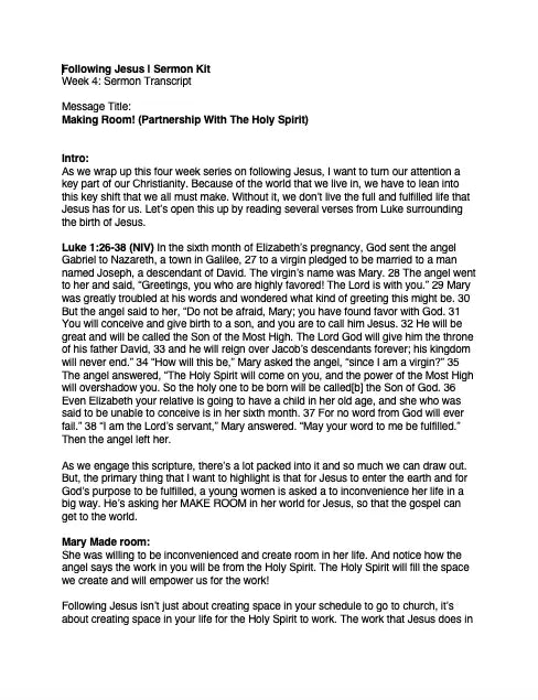 Following Jesus Series | Sermon Outlines Following Jesus