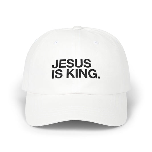 Jesus Is King Dad Cap — Embroidered Christian Baseball Hat