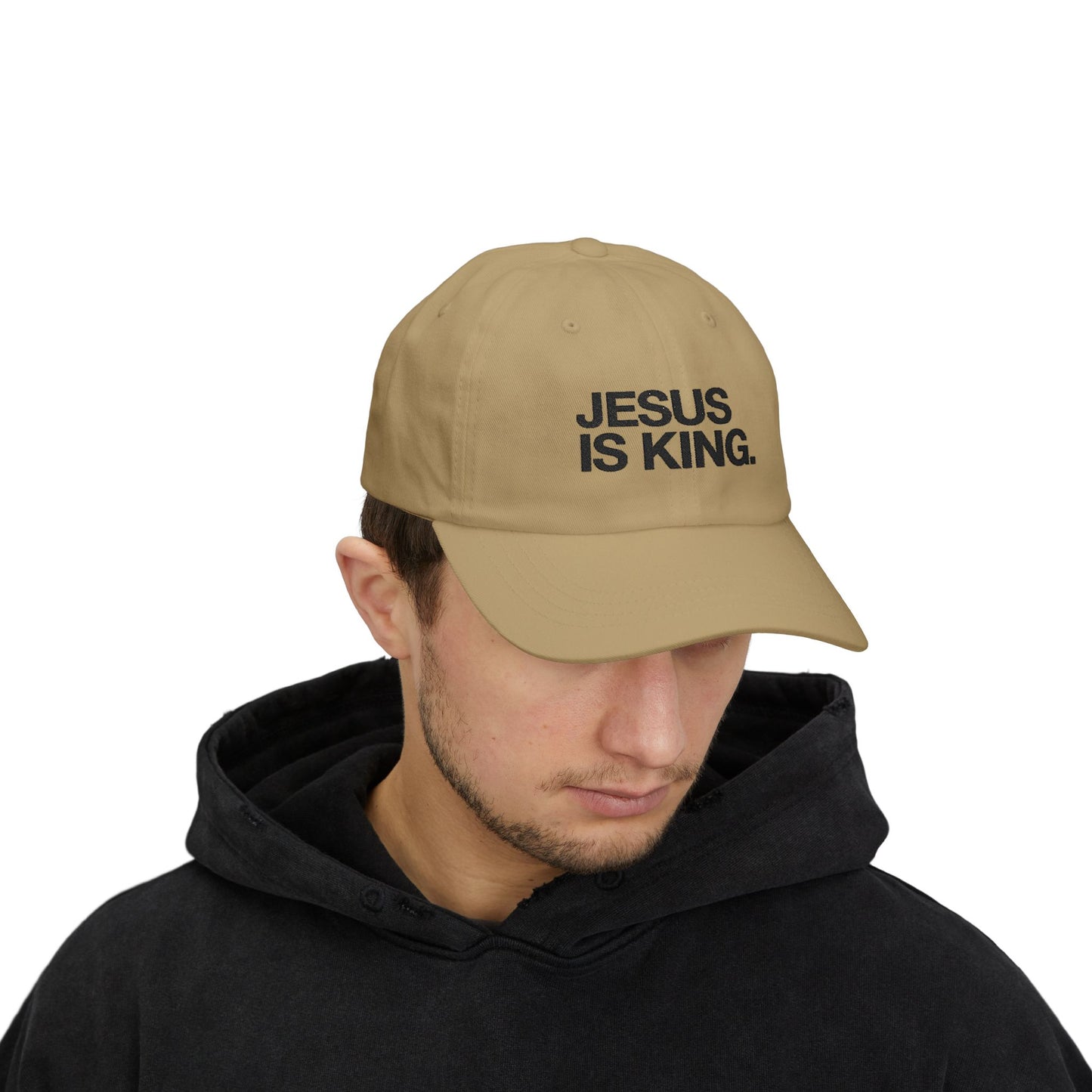 Jesus Is King Dad Cap — Embroidered Christian Baseball Hat