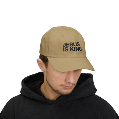Jesus Is King Dad Cap — Embroidered Christian Baseball Hat