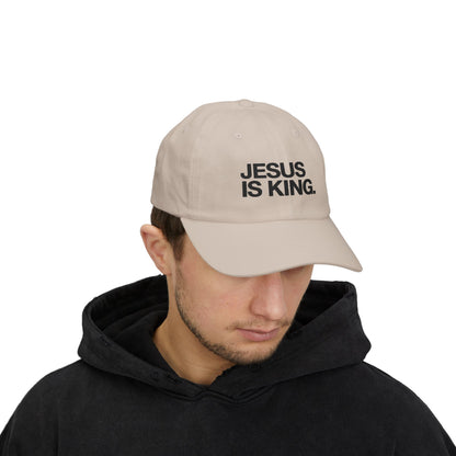 Jesus Is King Dad Cap — Embroidered Christian Baseball Hat