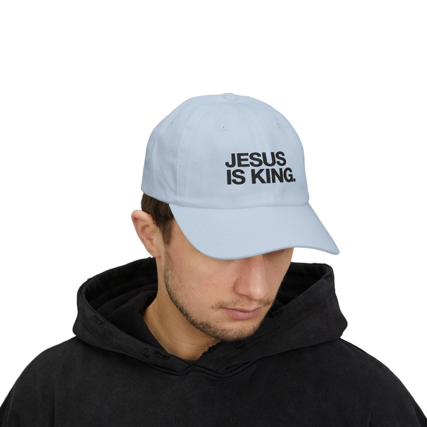 Jesus Is King Dad Cap — Embroidered Christian Baseball Hat