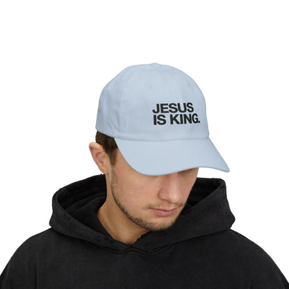 Jesus Is King Dad Cap — Embroidered Christian Baseball Hat