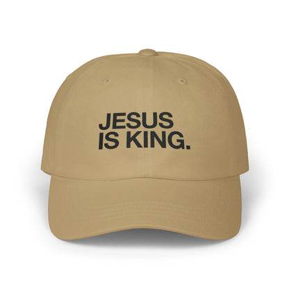 Jesus Is King Dad Cap — Embroidered Christian Baseball Hat