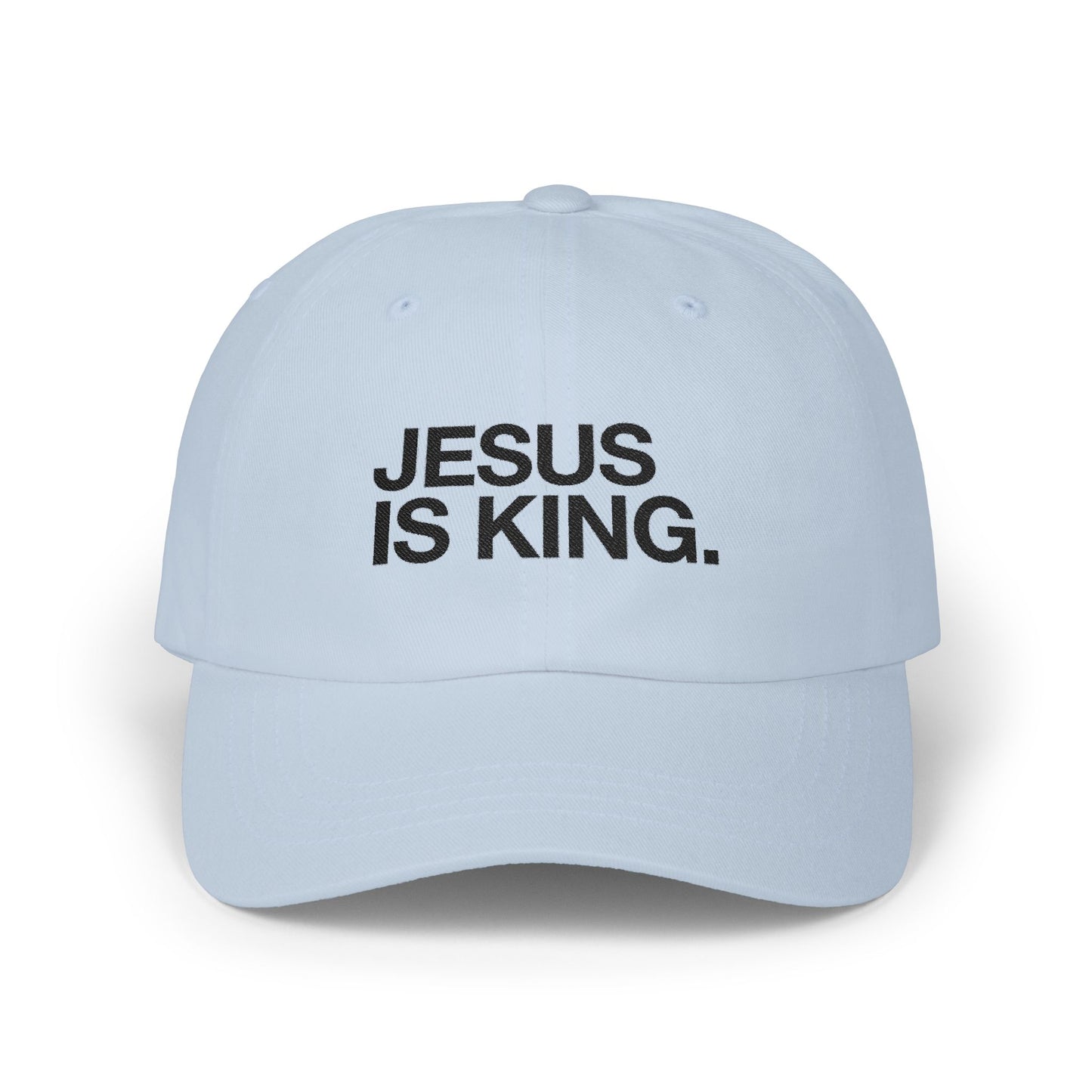 Jesus Is King Dad Cap — Embroidered Christian Baseball Hat