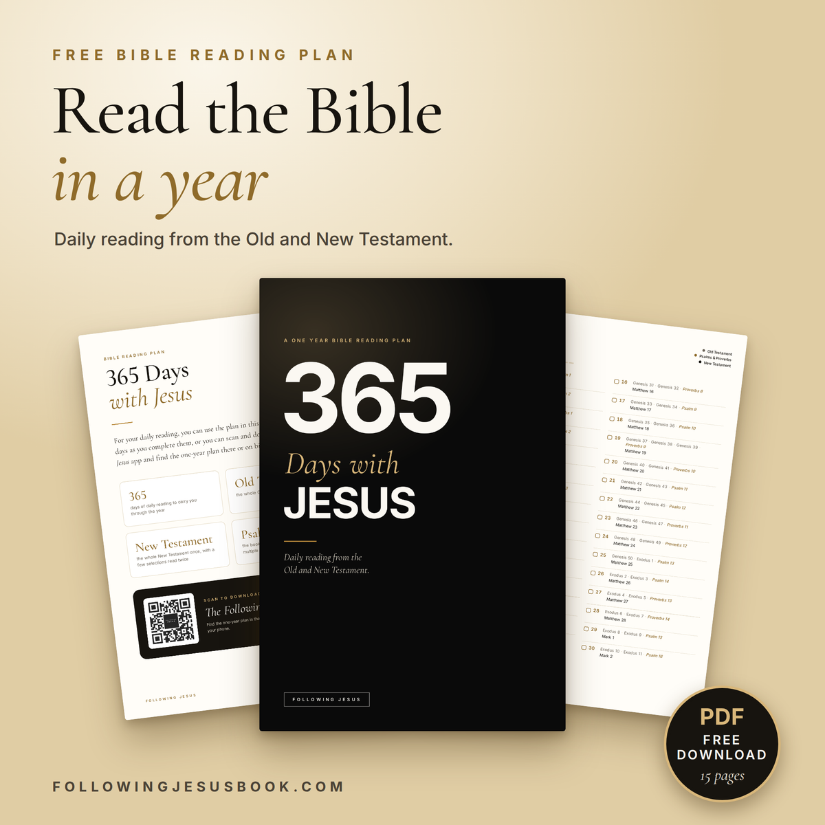 365 Days With Jesus | One Year Bible Reading Plan (Free Download)