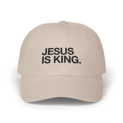 Jesus Is King Dad Cap — Embroidered Christian Baseball Hat