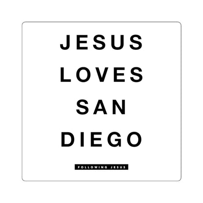 Jesus Loves San Diego - Square Stickers
